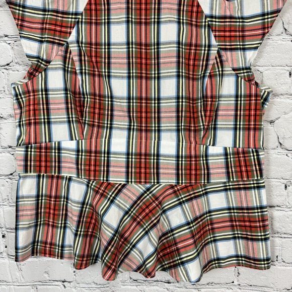 J. Crew Tartan Peplum Blouse, EUC - Picture 5 of 11